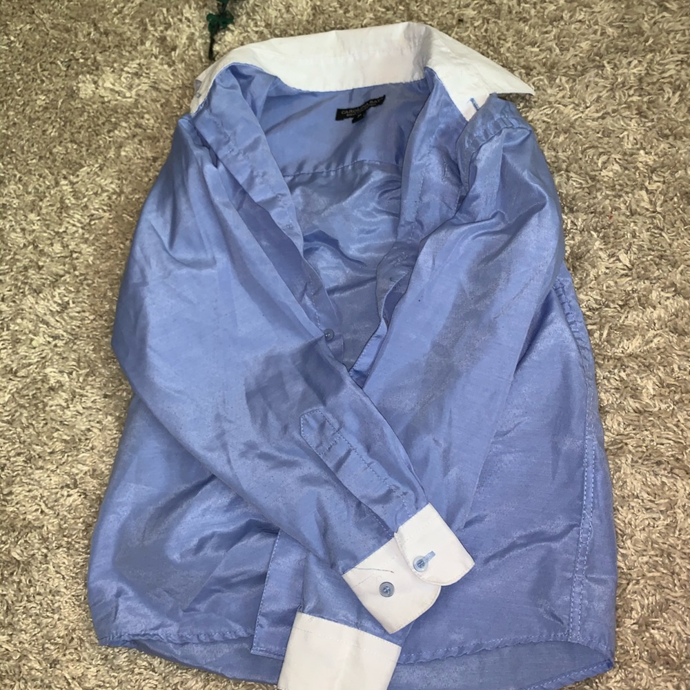 Blue and white button down